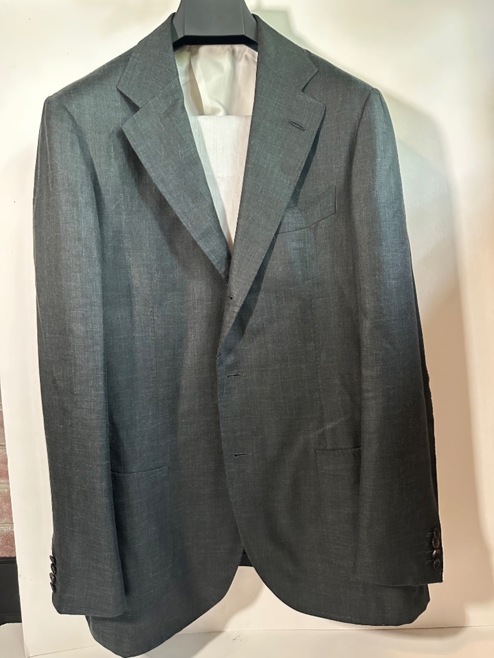 SuitSupply unconstructed linen Dark green Blazer Size: 44L